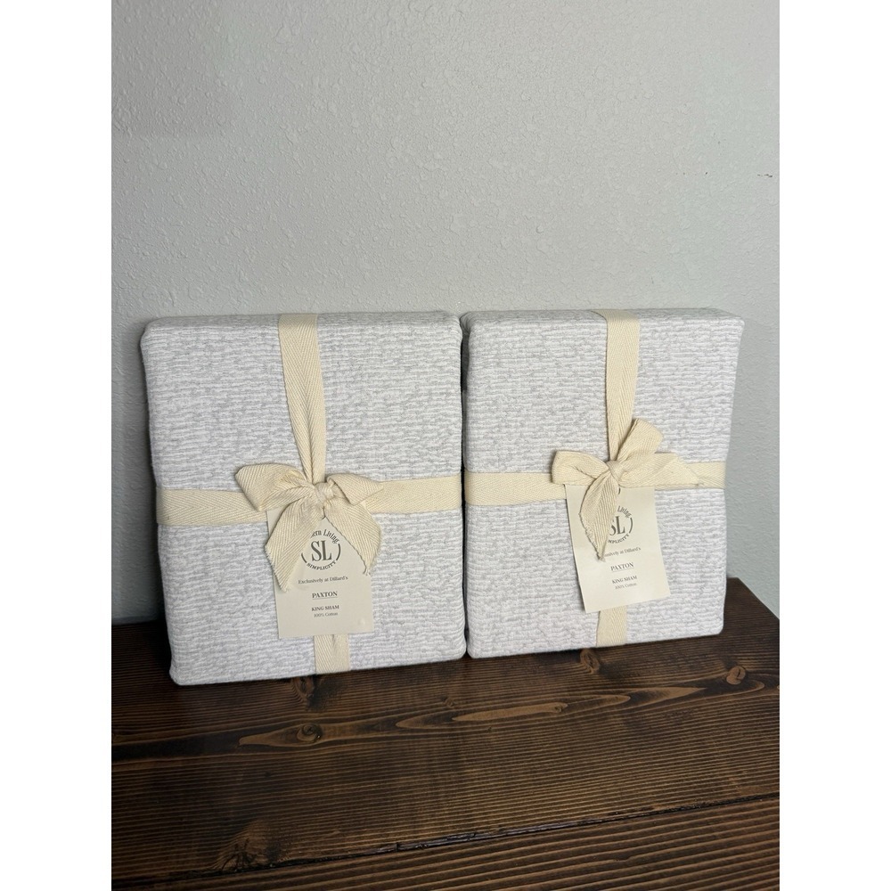 Southern Living Simplicity Paxton Grey Lot Of 2 King Sham Pillow Cases